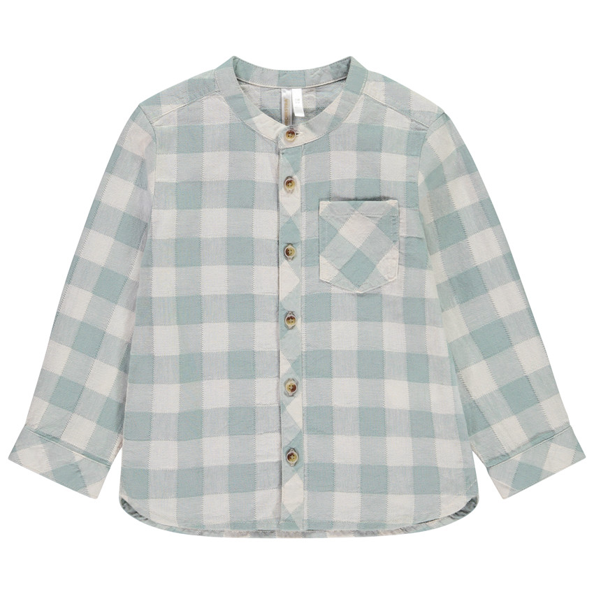 Chemise manches longues à carreaux col mao pour bébé garçon 