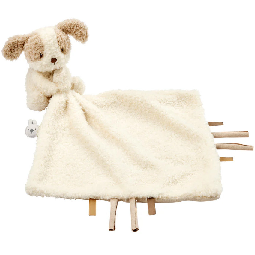 Doudou avec peluche chien - Teddy - Ecru  