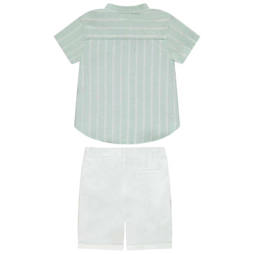 Ensemble bermuda + chemise à rayures pour bébé garçon  