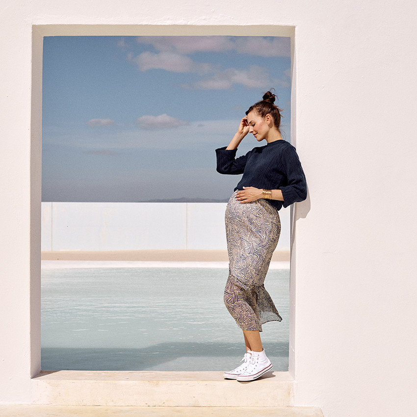 Trui in fantasiebreisel met pofmouwen voor dames 