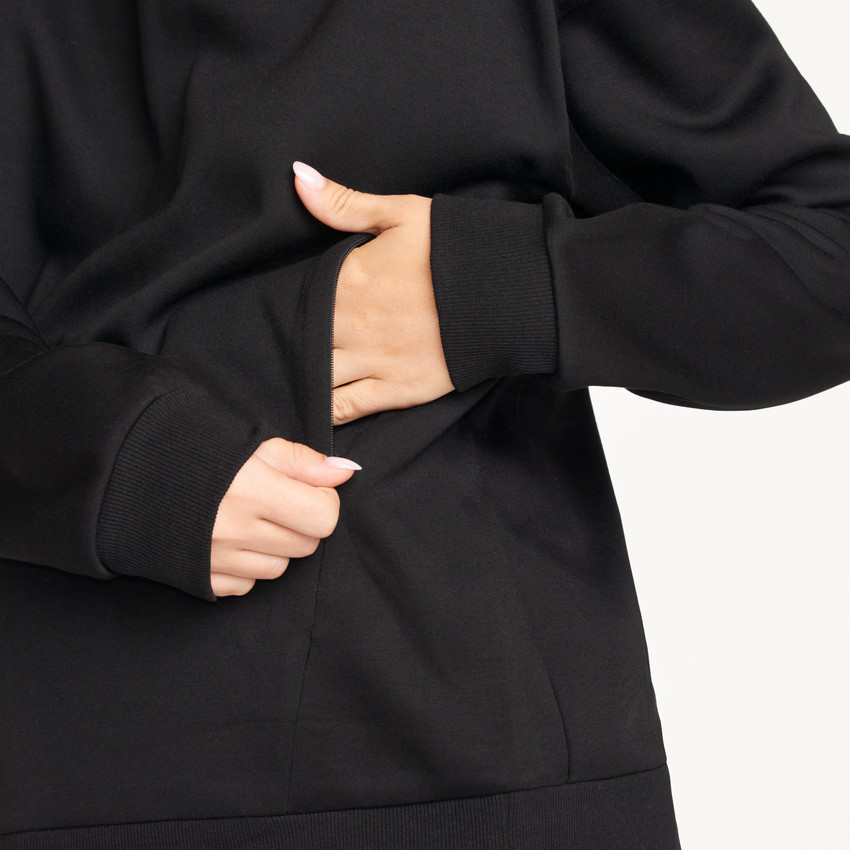 Sweat met zachte voering voor zwangerschap en borstvoeding met stijlvolle details 