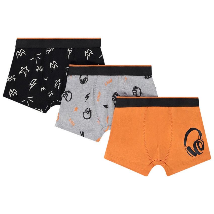 Lot de 3 boxers motifs musique pour garçon 