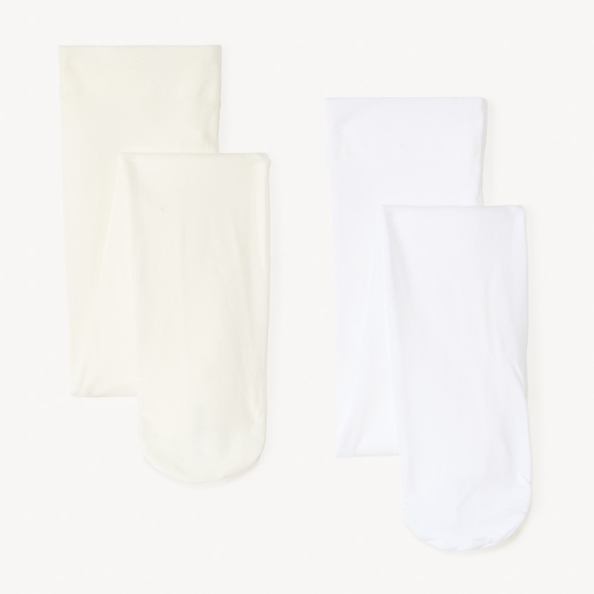 Lot de 2 collants fins unis pour bébé fille 