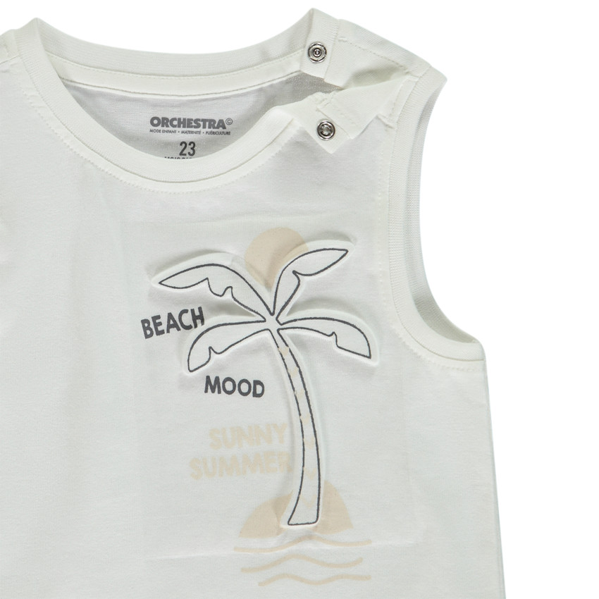 Palmboom reliëf tanktop voor babyjongen 