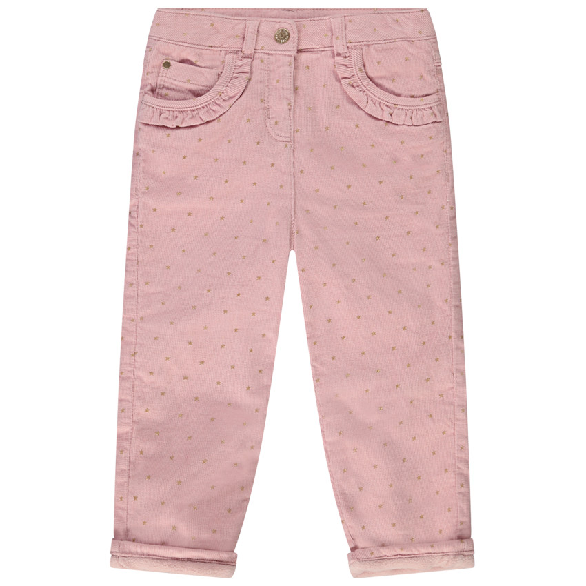 Slimme fluwelen broek met sterrenprint voor babymeisjes 