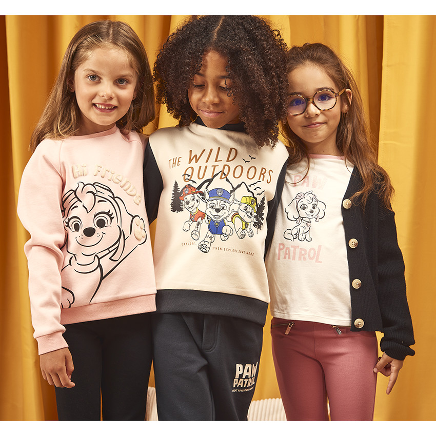 Sweat avec puff print pailleté Stella Pat'Patrouille pour fille 