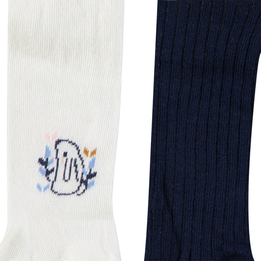 Lot de 2 paires de collants print lapin pour bébé fille 