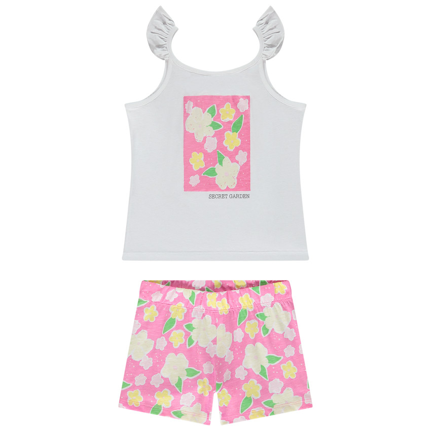 Pyjama 2-delig in jersey met bloemenprint voor meisjes 