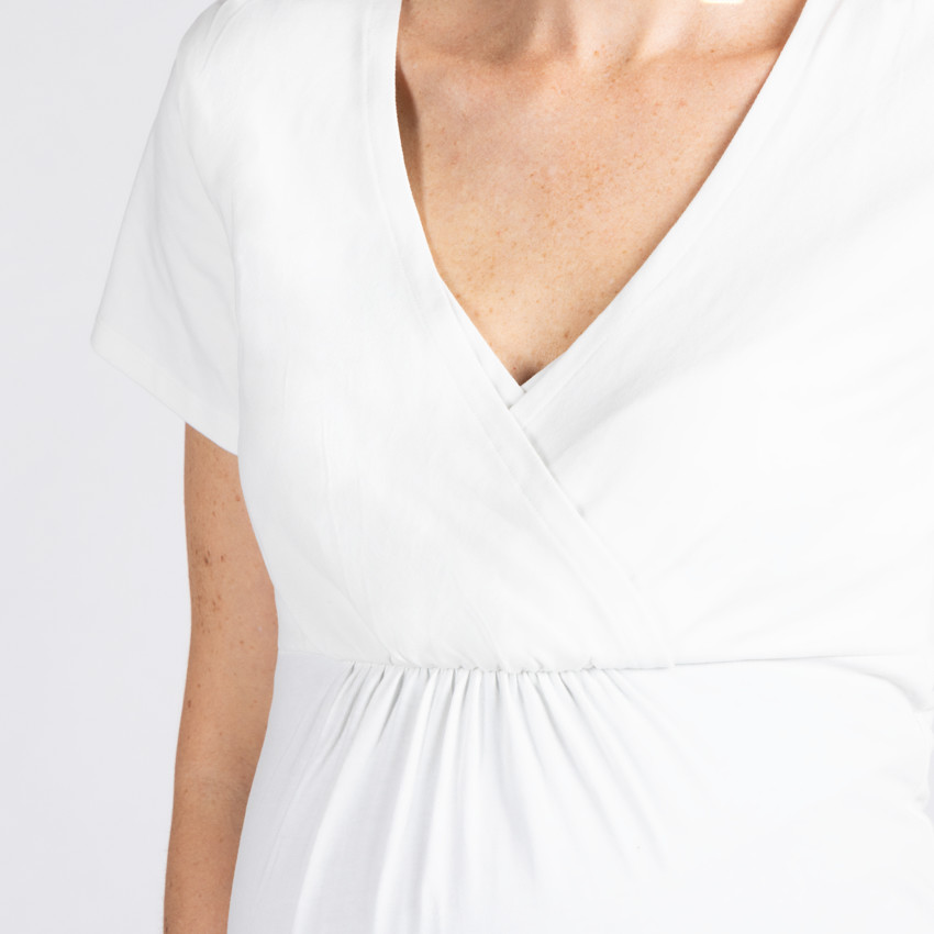 Zwangerschapst-shirt met korte mouwen en borstvoedingsfunctie 