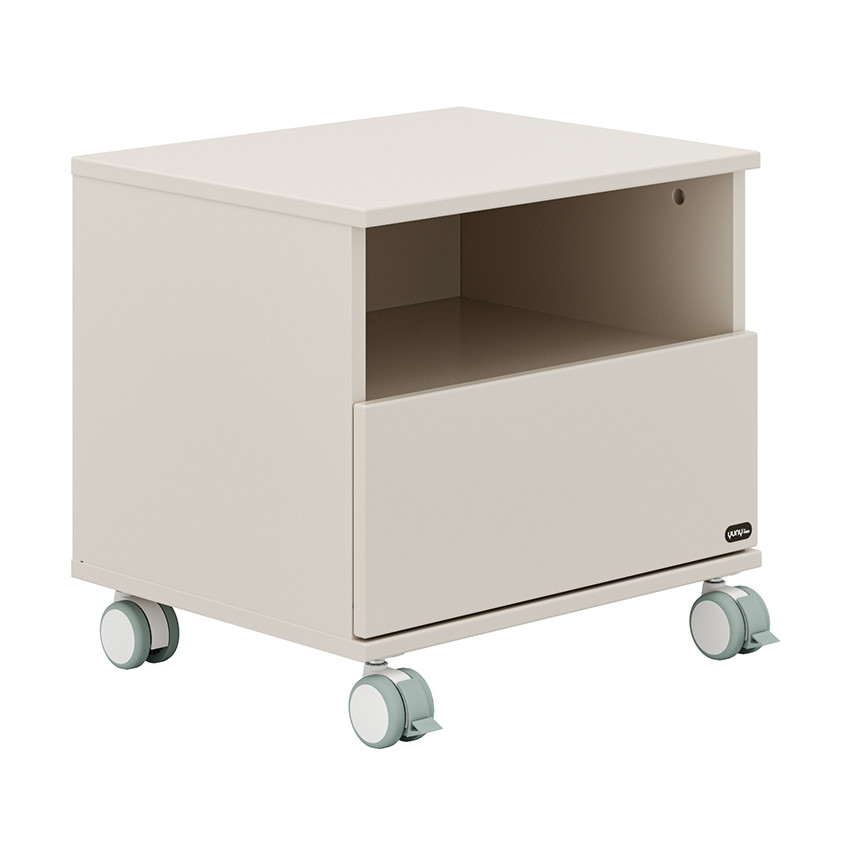 Table de nuit sur roulettes Sister LOU Cashmere Beige 
