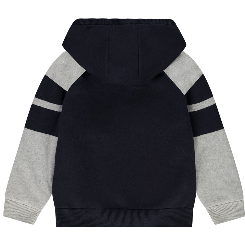 Gilet tricot à capuche doublé sherpa pour garçon 