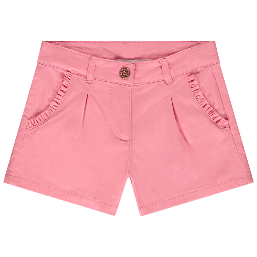Short en twill avec poches volantées pour fille 