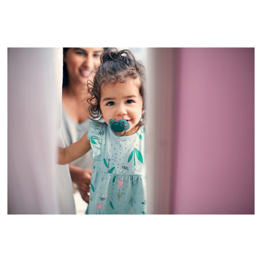 Sucette Silicone Ultra Soft +6m - Jaune/Vert - 2 pièces 