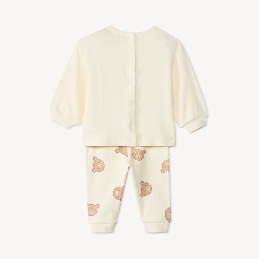 Ensemble jogging ourson en nid d'abeille pour bébé 
