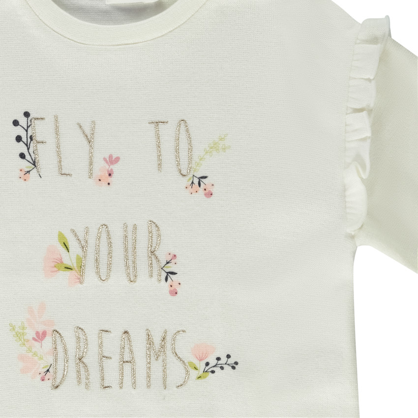 Sweat brodé en maille coupé-cousu pour fille 