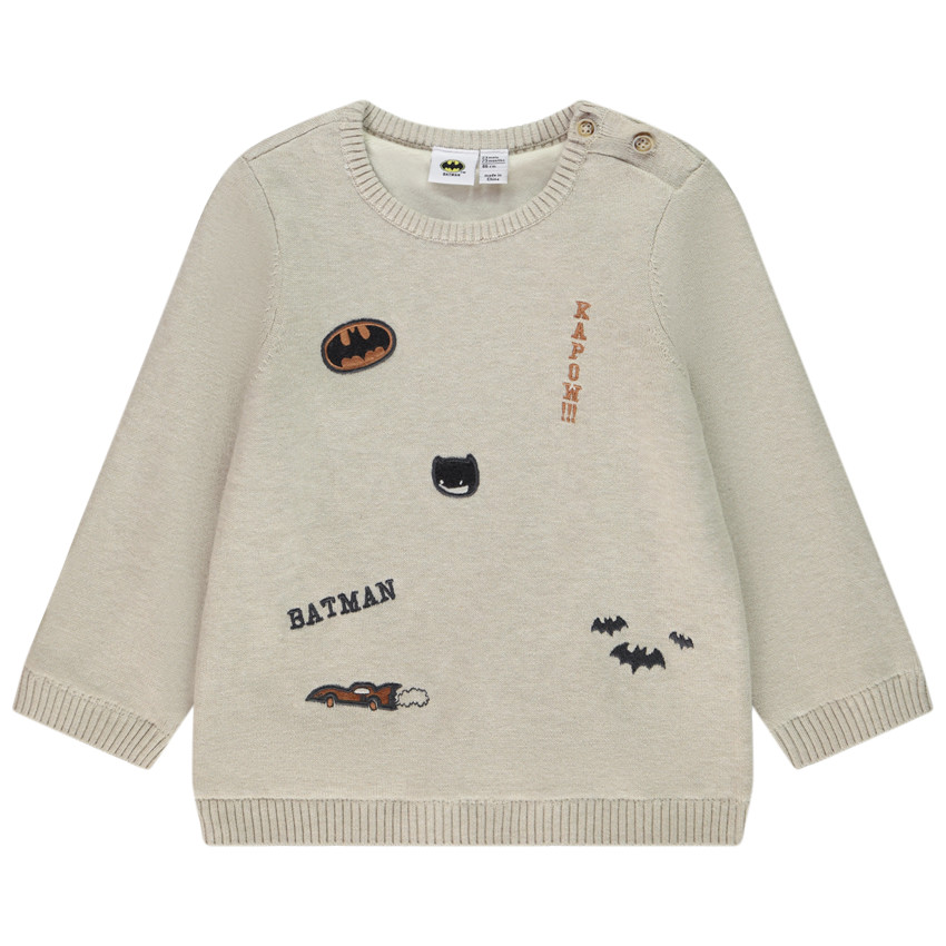 Pull en tricot doublé patchs Batman Warner pour bébé garçon 