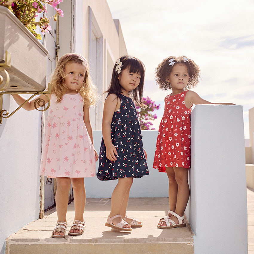 Zonder mouwen jurk met fantasieprint voor babymeisjes 