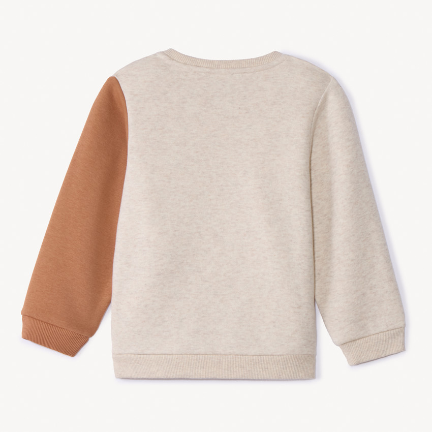 Sweatshirt fleece met grote geborduurde vospatch voor babyjongens 