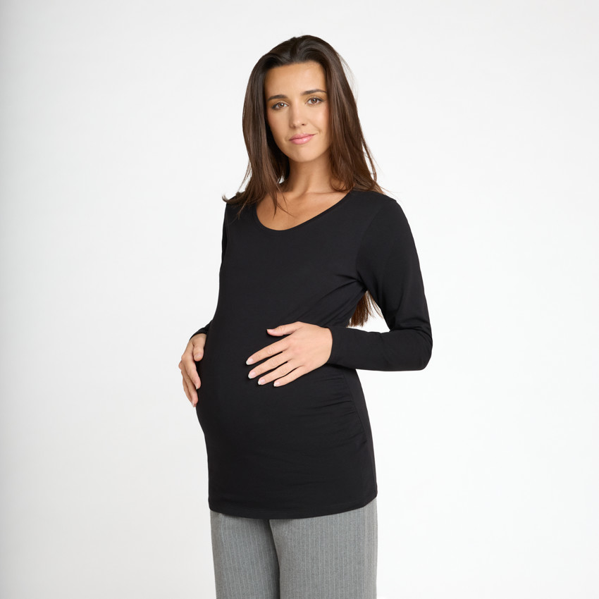 T-shirt manches longues de grossesse uni 