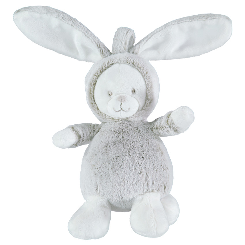 Peluche en velours et sherpa forme lapin 