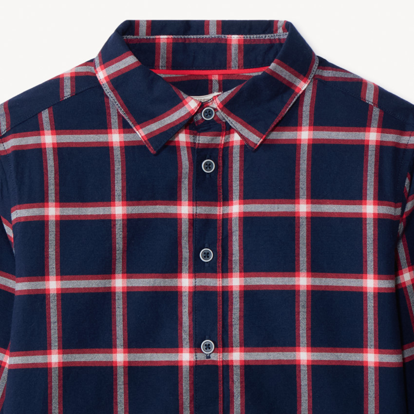 Chemise à carreaux et manches rétractables pour garçon 