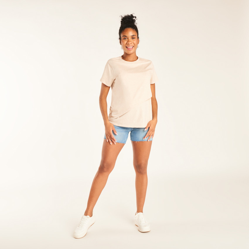 T-shirt manches courtes uni forme portefeuille d’allaitement 
