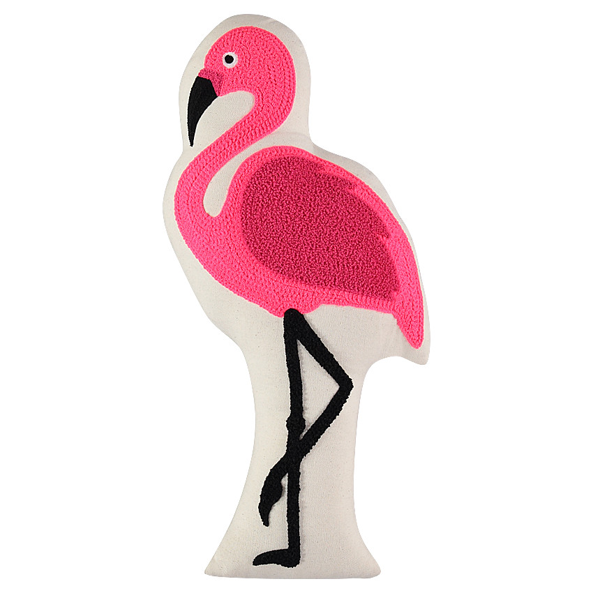 Coussin décoratif flamant rose 