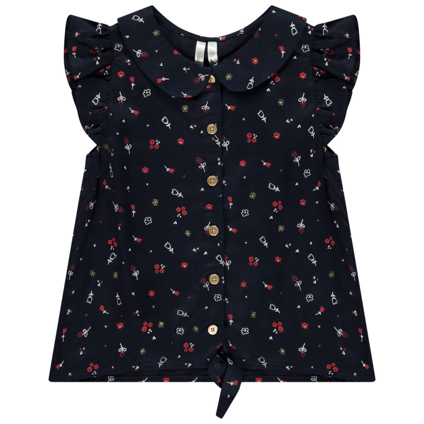 Tuniek met korte mouwen en bloemenprint voor meisjes 