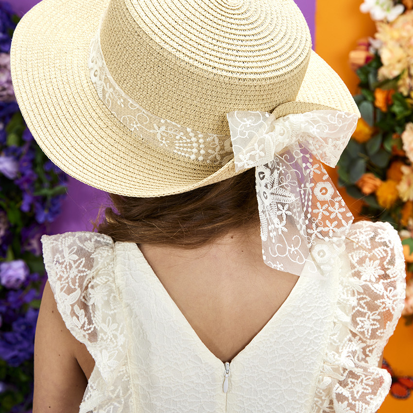 Ceremoniejurk in jacquard met geborduurde mouwen voor meisjes 