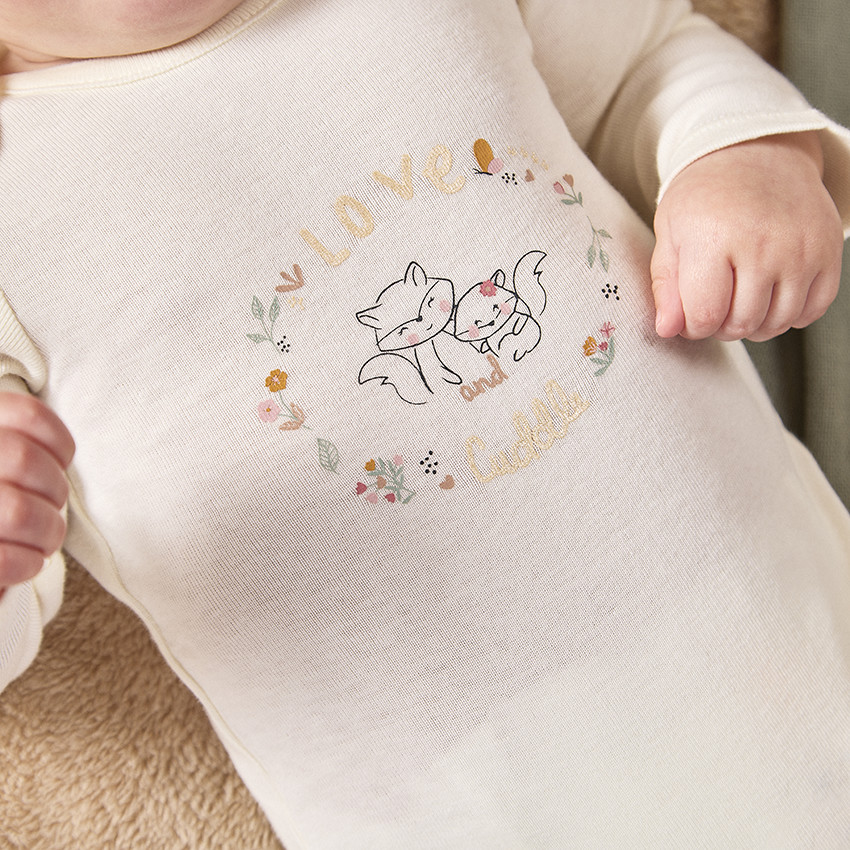 Lot de 7 bodies fantaisie en maille côte pour bébé fille  