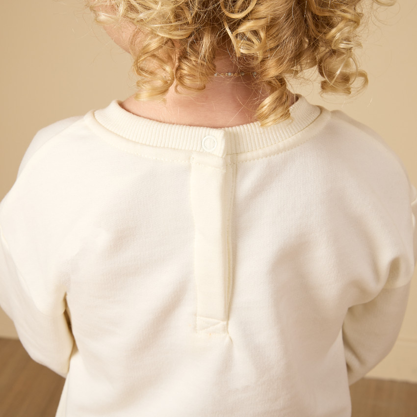 Robe manches longues en serge et molleton effet 2 en 1 pour bébé fille 