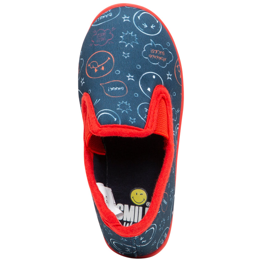 Lage pantoffels met Smiley-print "all-over" 