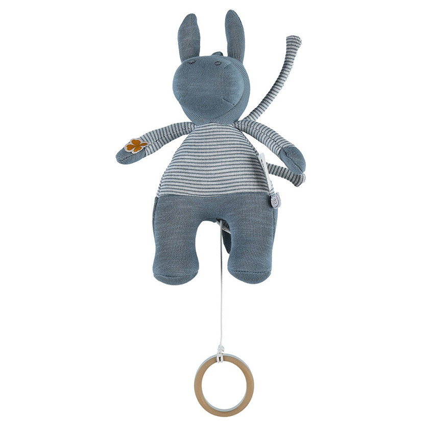 Peluche musicale en coton Paco - Bleu  