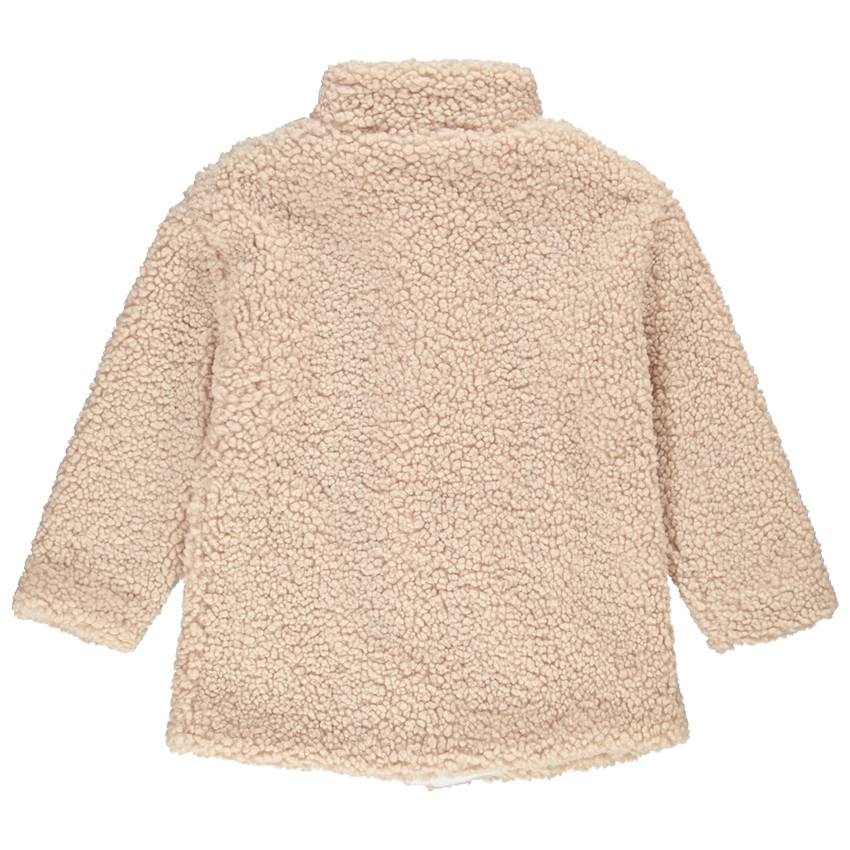 Manteau en fausse fourrure à coeur brodé pour enfant fille 