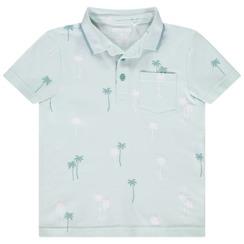 Poloshirt met korte mouwen, met palmenprint, voor jongens 