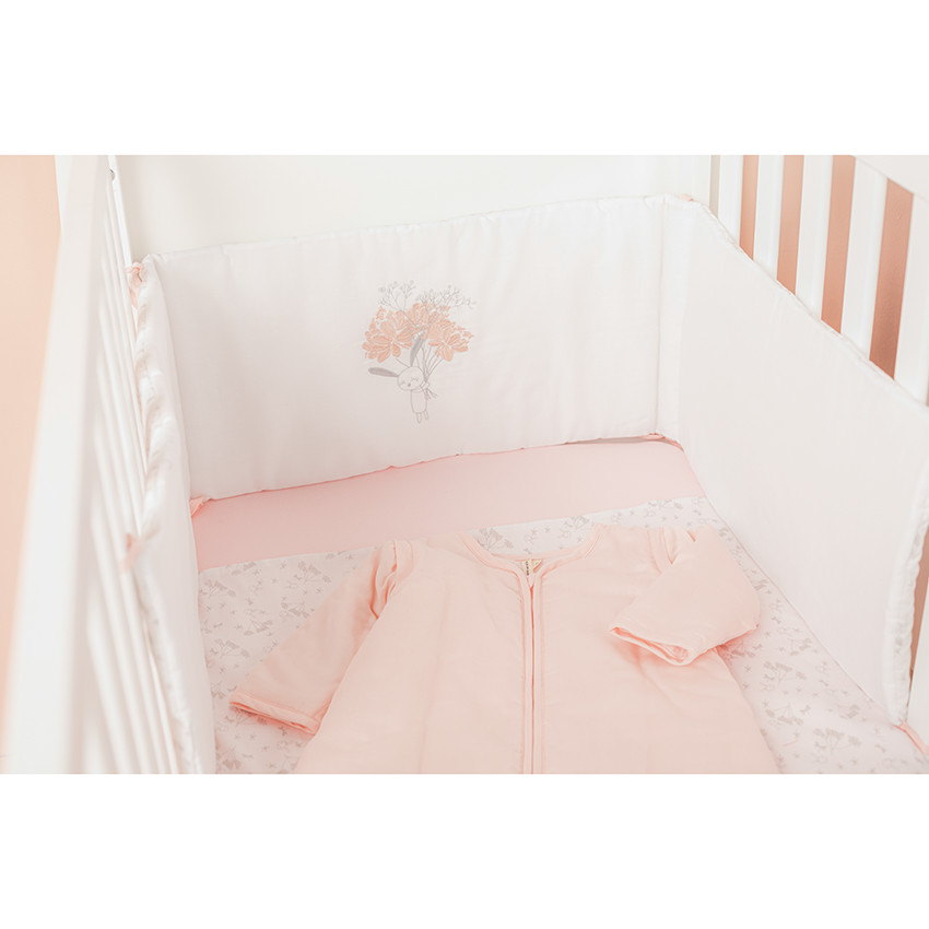 Set couette et tour de lit bébé 60x120 cm rose