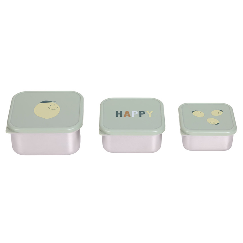 Set de 3 Boîtes à goûter Inox Happy Fruits Lemon 