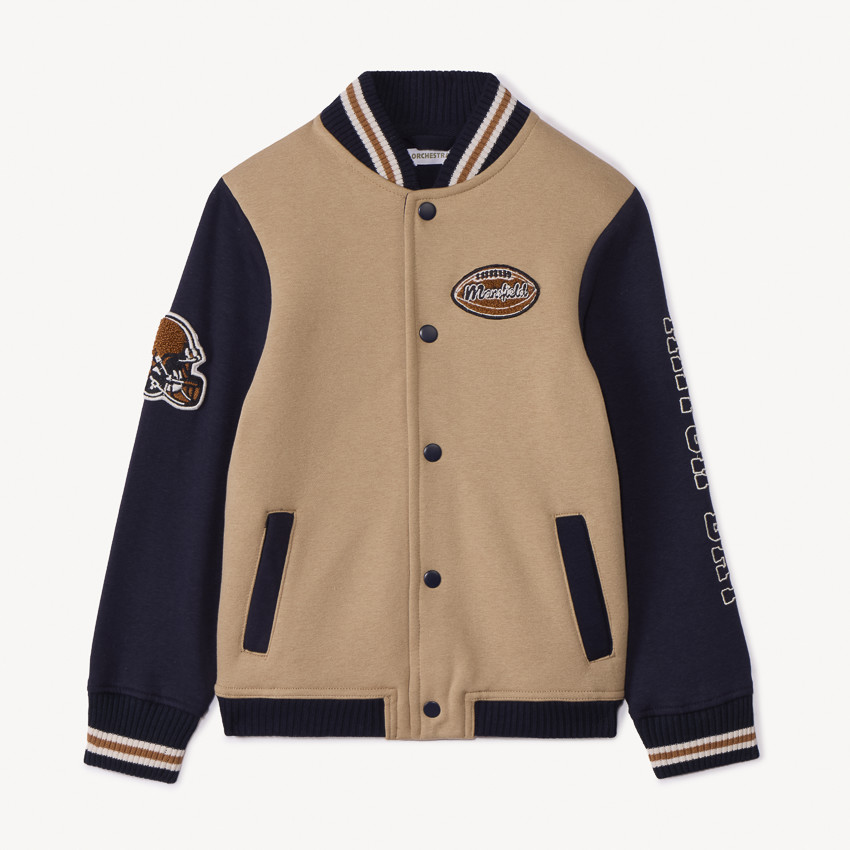 Teddyvest in fleece met American footballmotief voor jongens 