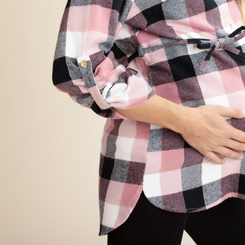 Chemise manches longues à carreaux pour femme 
