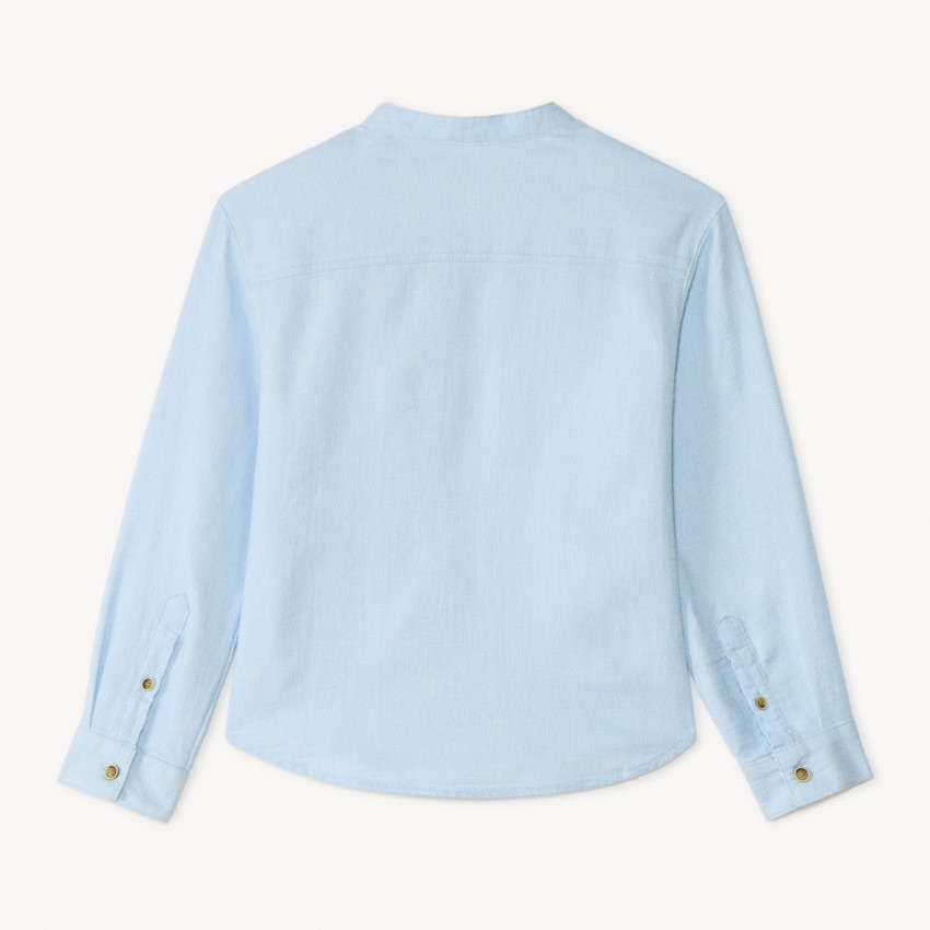 Chemise manches longues à col mao pour garçon 