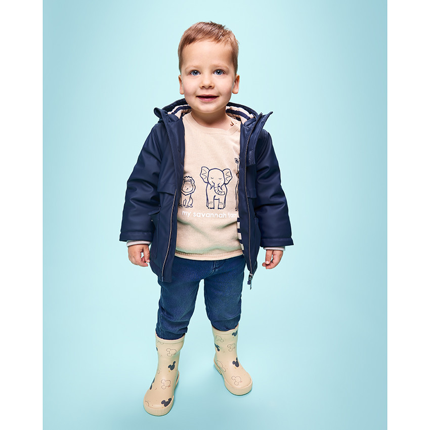 Trui in gebreid met dierenprint voor baby jongen 