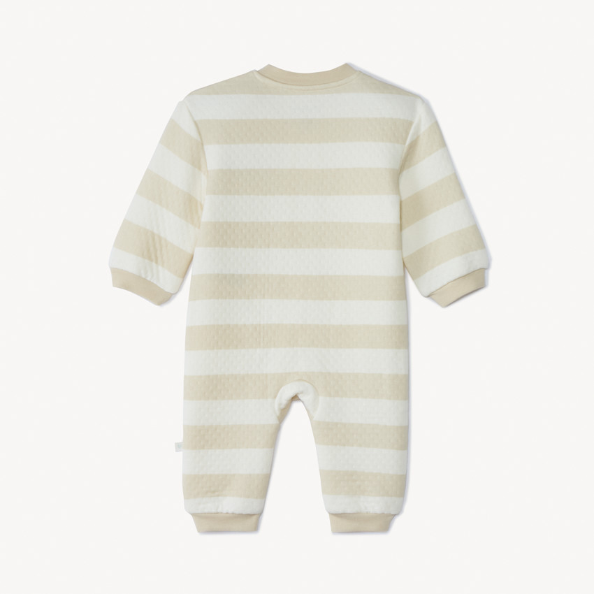 Lange gestreepte jumpsuit met olifantenborduursel voor baby 