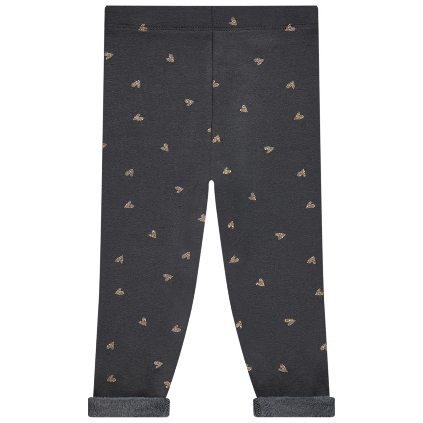 Caleçon doublé en sherpa avec imprimé cœurs pour bébé fille devient Sherpa broek met hartjesprint voor meisjes. 