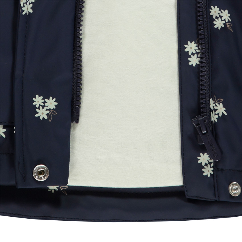 Parka gomme doublée imprimé fleurs pour fille 