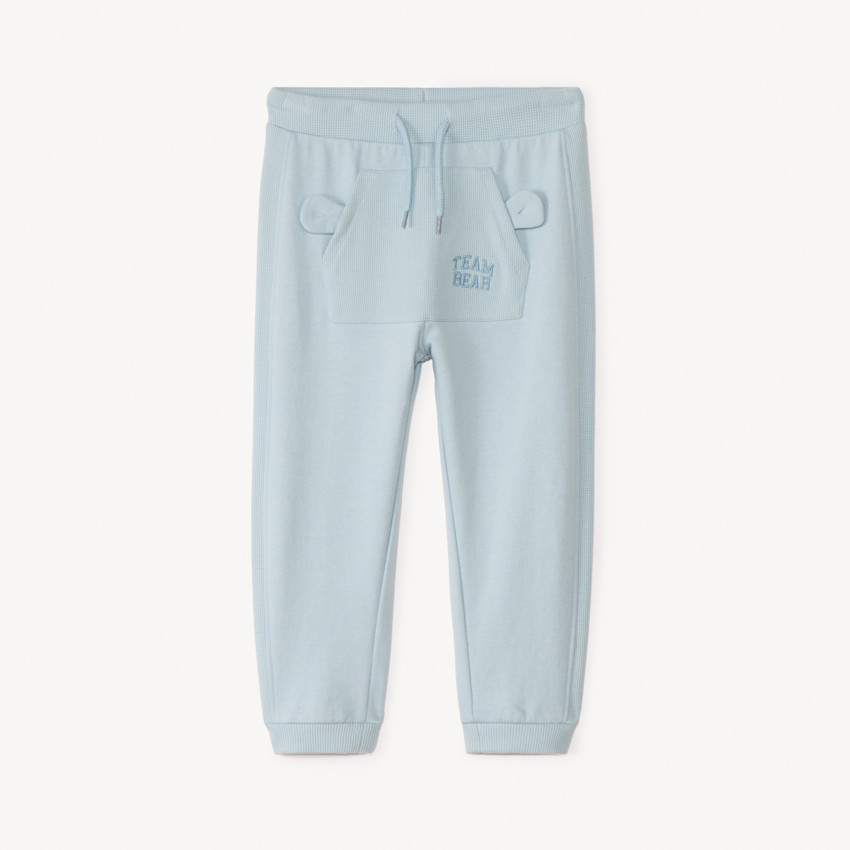 Jogging van unicolor fleece en honingraat voor babyjongens 