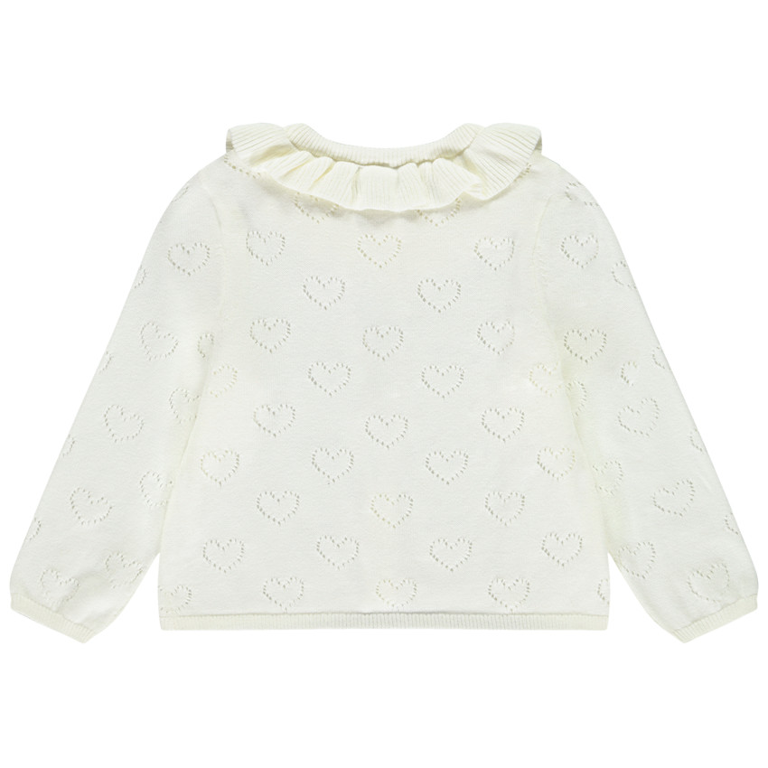 Gilet manches longues en tricot fantaisie pour bébé fille  