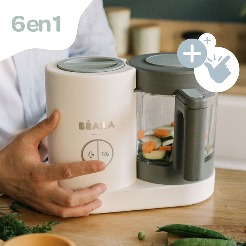 Babycook Néo robot cuiseur bébé 6 en 1 made in France gris/blanc 