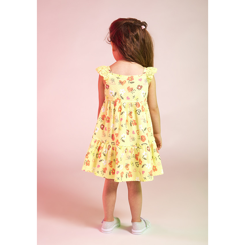 Robe in gaas met fantasieprint voor meisjes 