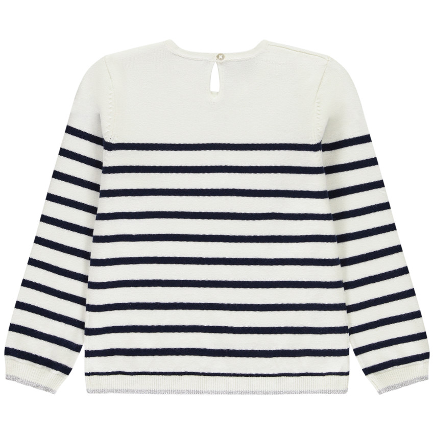 Trui met maritieme print en fantasieknoopjes voor meisjes 