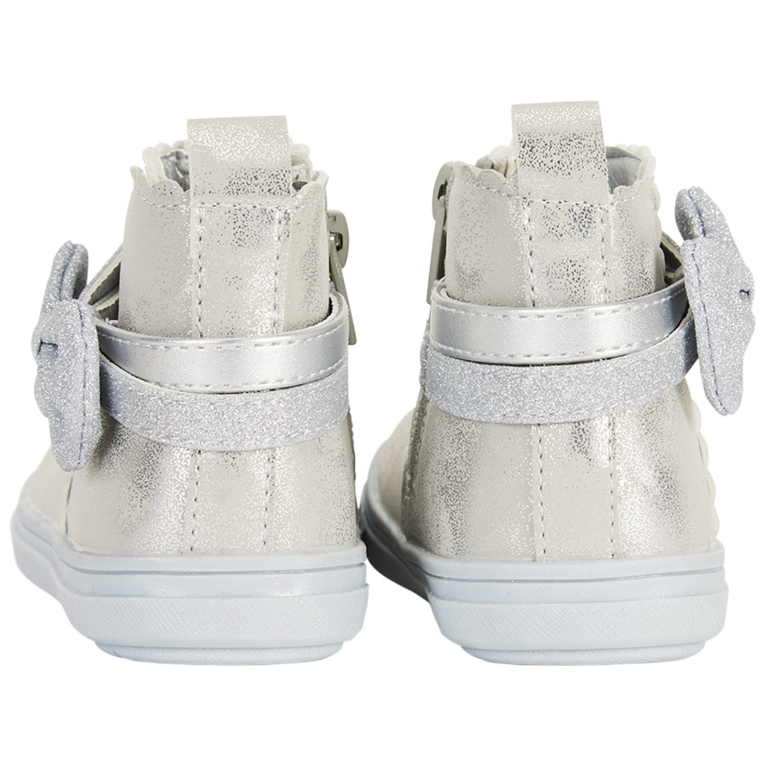 Booties in zilver met fantasieknoop voor meisjes 